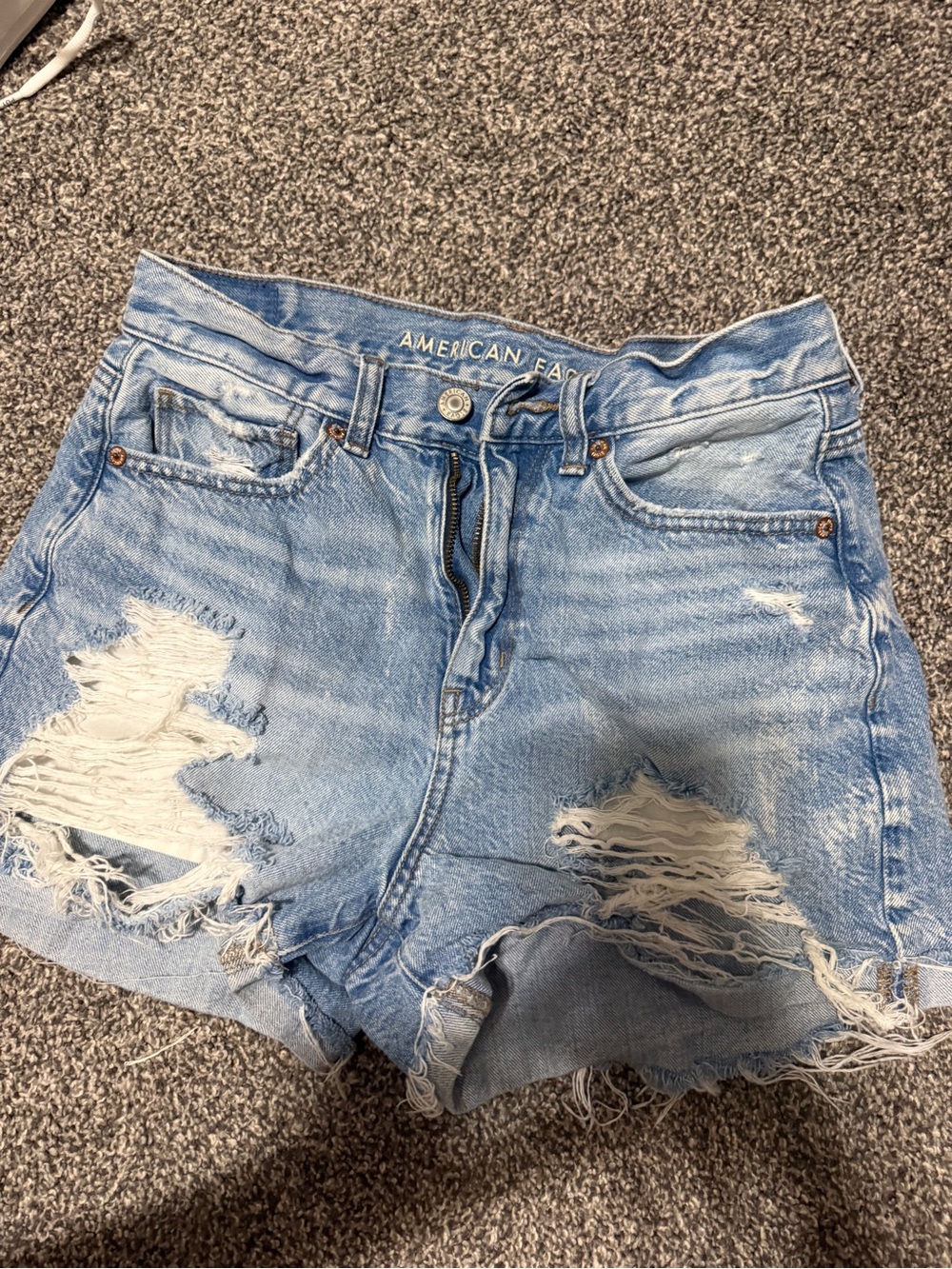 American Eagle Outfitters Light Wash Distressed Denim Cutoff Shorts